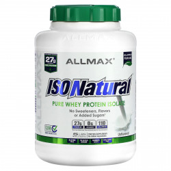 ALLMAX, IsoNatural, чистый изолят сывороточного белка, оригинальная формула, без вкусовых добавок, 2,25 кг (5 фунтов)