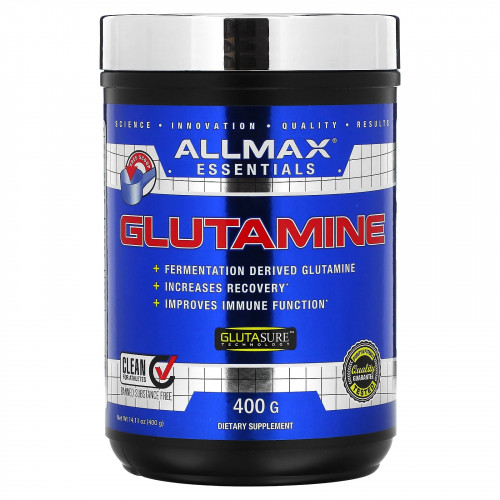 ALLMAX, 100% чистый микронизированный глутамин, без глютена, веганский продукт, с сертификатом кошерности, 400 г (14,1 фунтов)