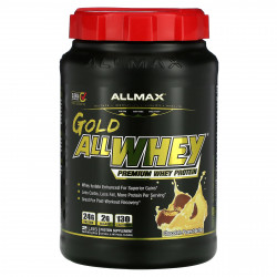 ALLMAX, AllWhey Gold, 100% сывороточный протеин+ премиум-изолят сывороточного протеина, шоколад и арахисовое масло, 2 фунта (907 г)