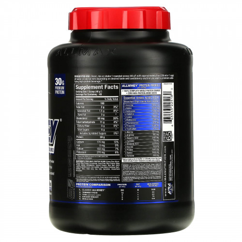ALLMAX, AllWhey Classic, 100% сывороточный белок, клубника, 5 фунтов (2,27 кг)