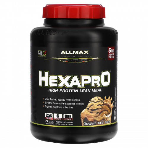 ALLMAX, HEXAPRO, постная мука с высоким содержанием белка, шоколад и арахисовая паста, 2,27 кг (5 фунтов)
