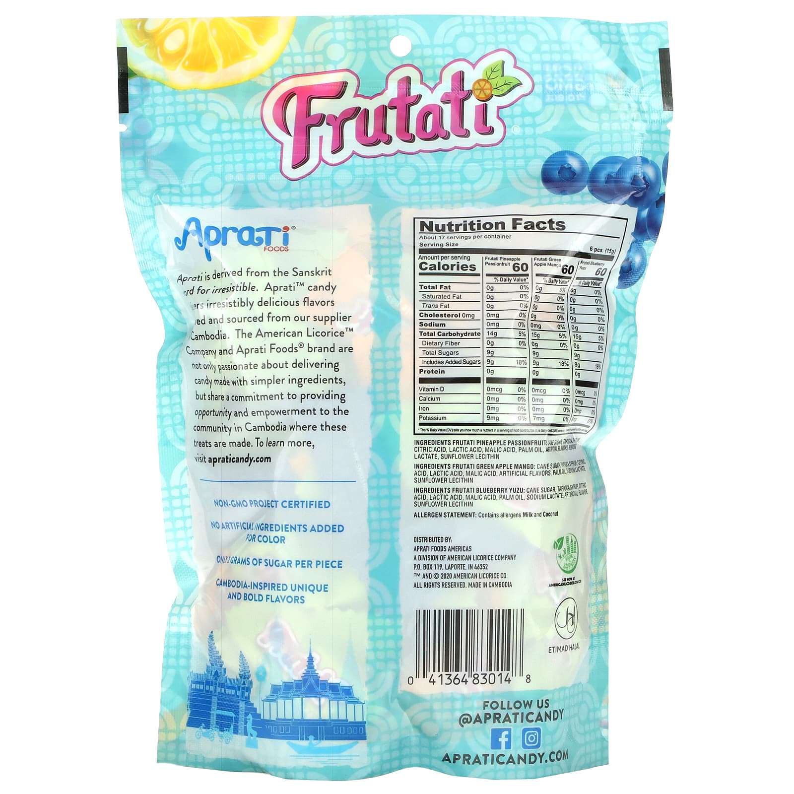 Aprati Foods, Hard Candy, ассорти Фрутати, 255 г (9 унций)