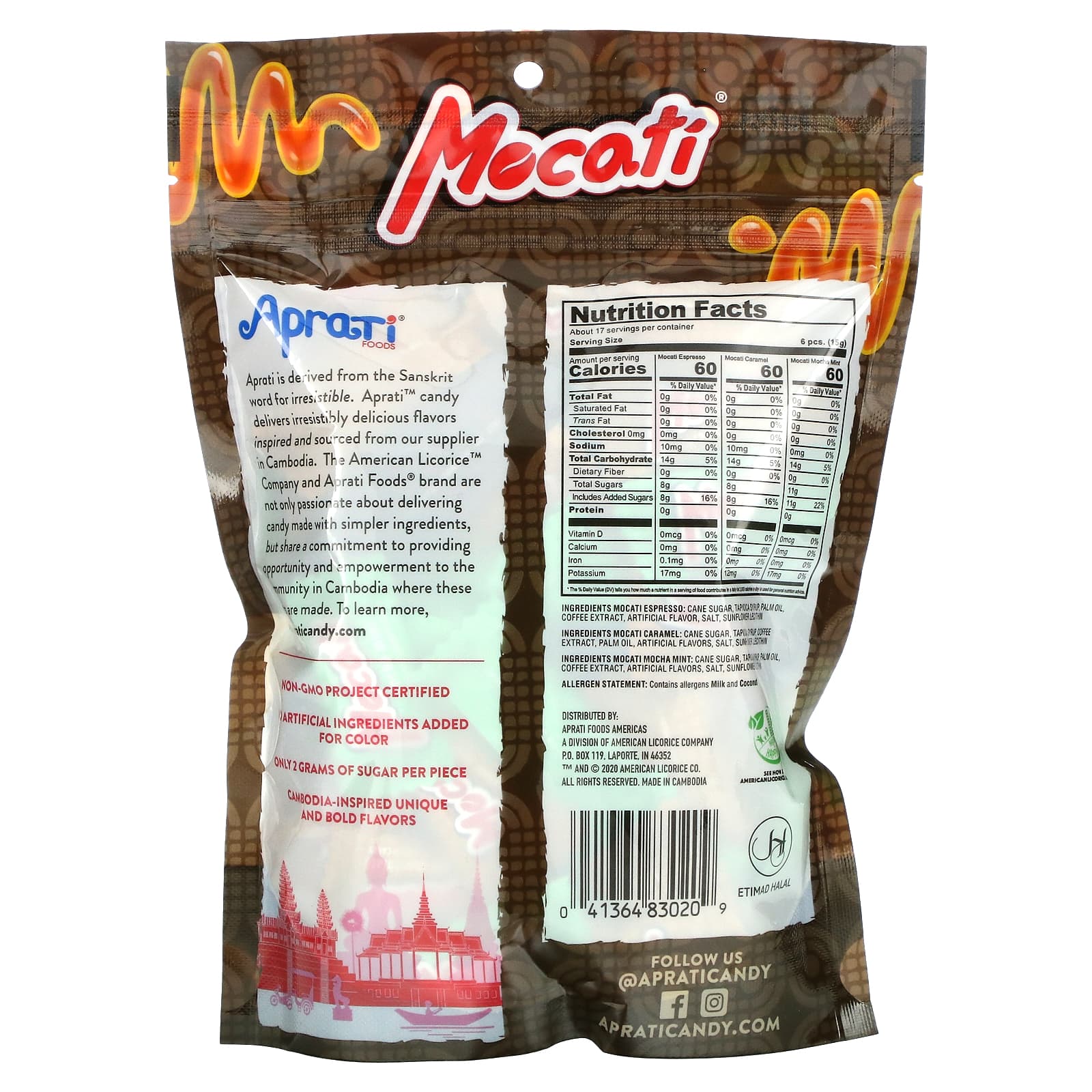 Aprati Foods, Hard Candy Assortment, карамель макиато, мокко и мята, эспрессо, 255 г (9 унций)