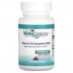 Nutricology, Комплекс с витамином D3 5000, 120 растительных капсул