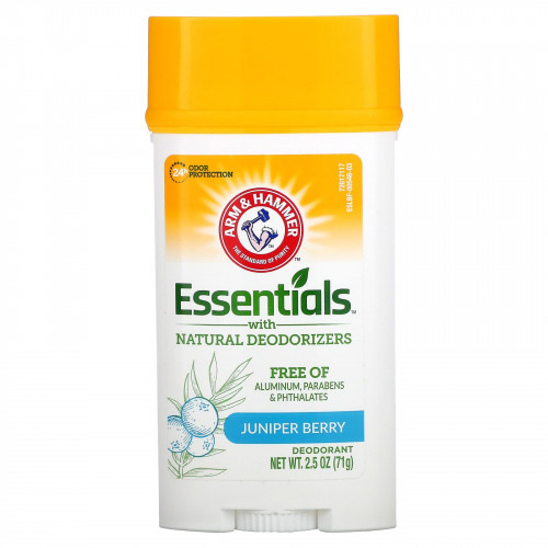 Arm & Hammer, Essentials, дезодорант с натуральными дезодорирующими компонентами, с ароматом можжевельника, 71 г (2,5 унции) (Товар снят с продажи) 