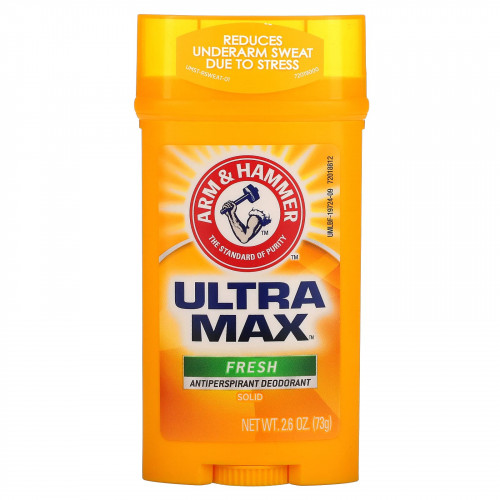 Arm & Hammer, UltraMax, твердый дезодорант-антиперспирант для мужчин, аромат «Свежесть», 73 г (2,6 унции)