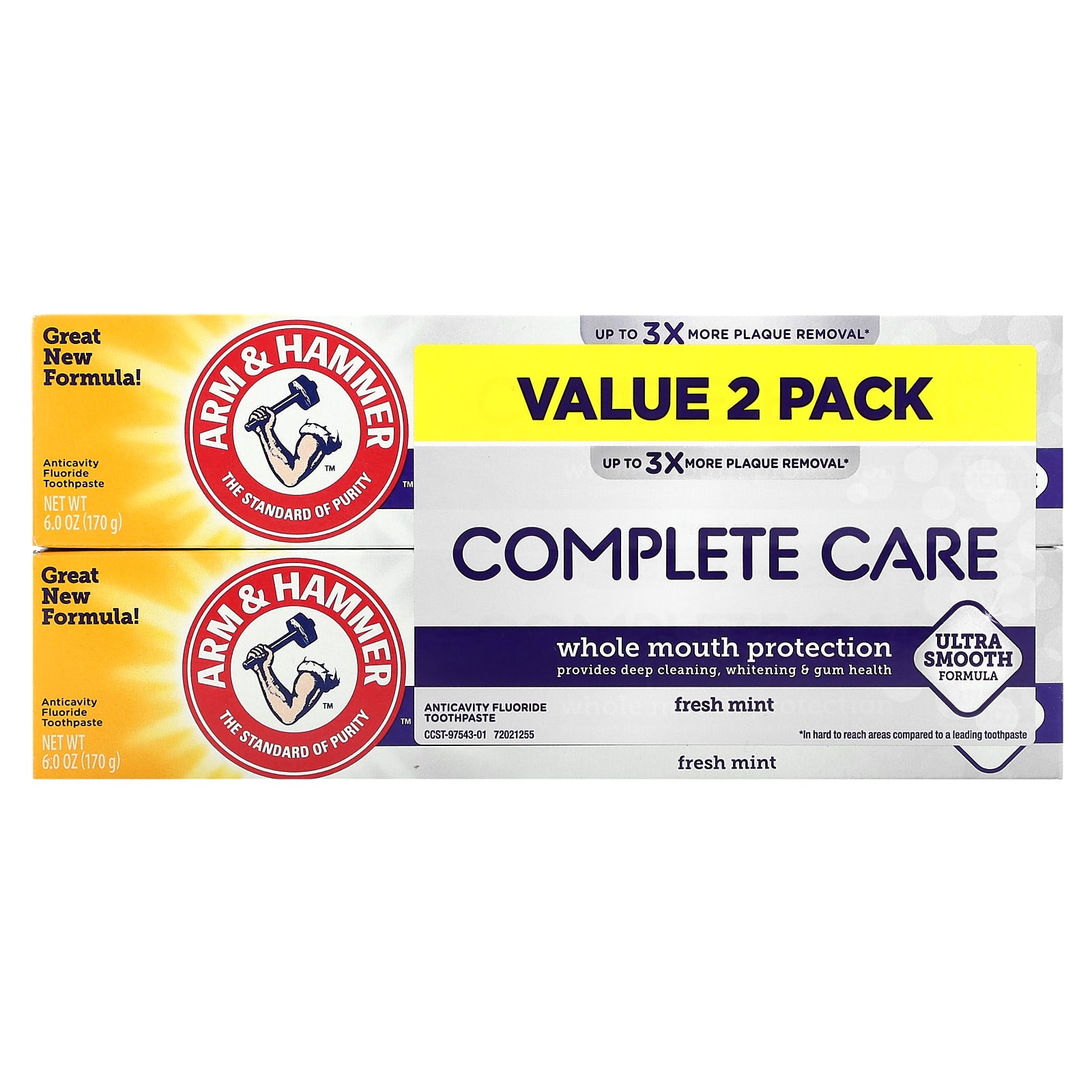 Arm & Hammer, Complete Care, зубная паста с фтором против кариеса, свежая мята, 170 г (6 унций)