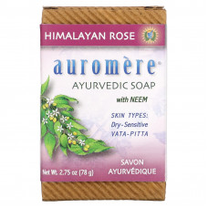 Auromere, аюрведическое мыло с нимом, гималайская роза, 78 г (2,75 унции)