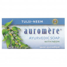 Auromere, аюрведическое кусковое мыло с ним, тулси и ним, 17 г (0,6 унции)