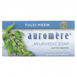 Auromere, аюрведическое кусковое мыло с ним, тулси и ним, 17 г (0,6 унции)