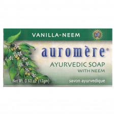 Auromere, Аюрведическое мыло с нимом, ваниль и ним, 17 г (0,6 унции)