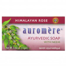 Auromere, Аюрведическое мыло с нимом, гималайской розой, 17 г (0,6 унции)