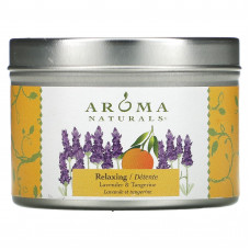 Aroma Naturals, Soy VegePure, свеча для путешествий в жестяной банке, расслабляющая, с лавандой и мандарином, 79,38 г (2,8 унции)