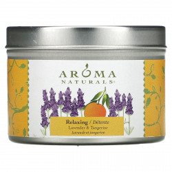Aroma Naturals, Soy VegePure, свеча для путешествий в жестяной банке, расслабляющая, с лавандой и мандарином, 79,38 г (2,8 унции)