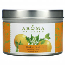 Aroma Naturals, Soy VegePure, свеча Clarity, удобна для путешествий, апельсин и кедр, 79,38 г (2,8 унции)