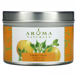Aroma Naturals, Soy VegePure, свеча Clarity, удобна для путешествий, апельсин и кедр, 79,38 г (2,8 унции)