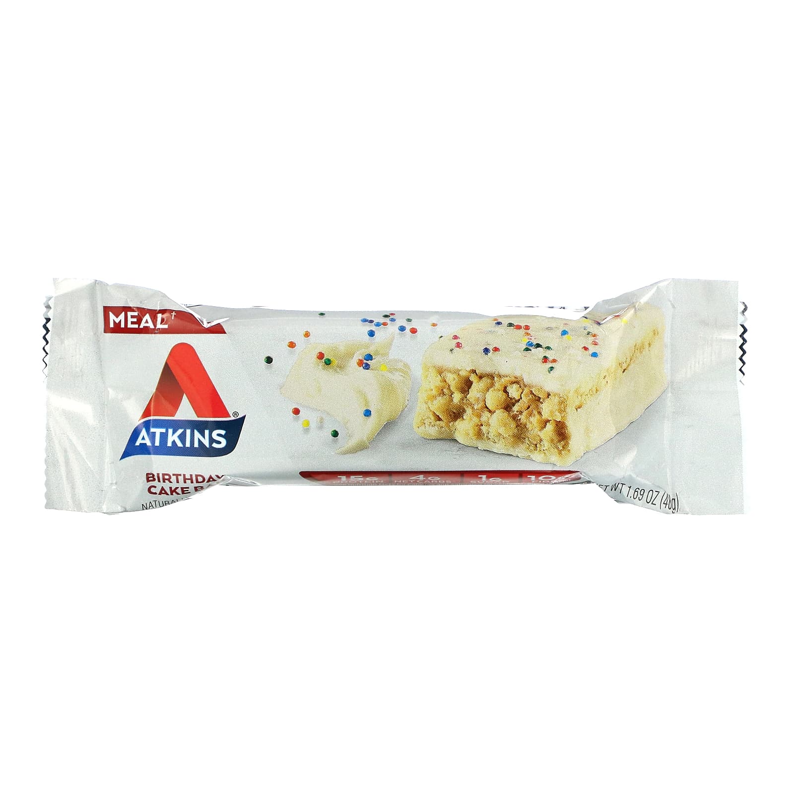 Atkins, Protein Meal Bar, Батончик на день рождения, 5 батончиков, 1,69 унции (48 г) каждый