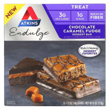 Atkins, Endulge, шоколадные батончики с карамельной помадкой, 5 шт., 34 г (1,2 унции) каждый