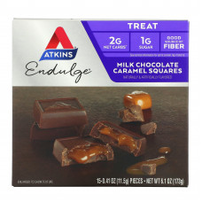 Atkins, Treat, молочный шоколад и карамель, 15 шт., 11,5 г (0,41 унции)