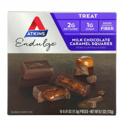 Atkins, Treat, молочный шоколад и карамель, 15 шт., 11,5 г (0,41 унции)