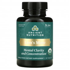 Ancient Nutrition, ежовик гребенчатый, для ясности ума и концентрации, 30 таблеток