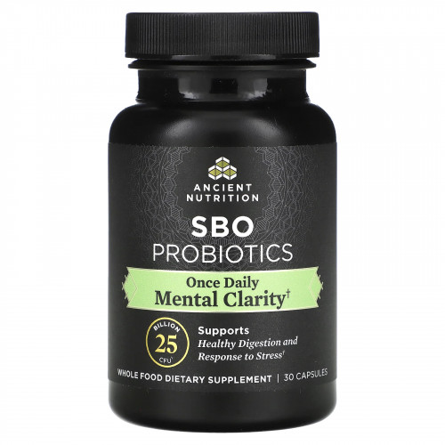 Ancient Nutrition, SBO Probiotics, Mental Clarity, 25 млрд КОЕ, 30 капсул