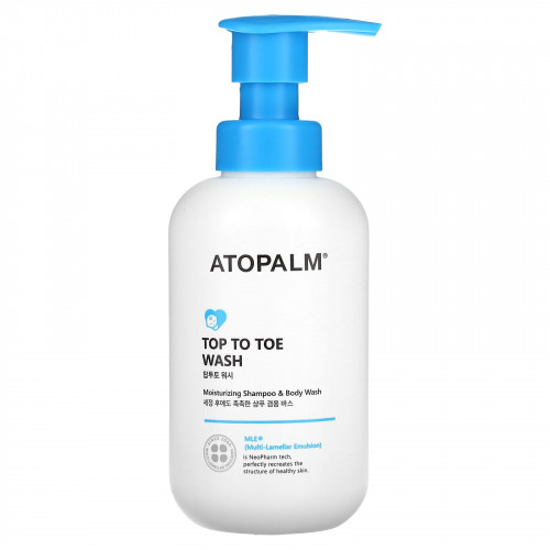 Atopalm, Top to Toe Wash, увлажняющий шампунь и гель для душа, 300 мл (10,1 жидк. унции)
