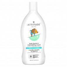 ATTITUDE, Little One, жидкость для мытья детских бутылочек и посуды, грушевый нектар, 700 мл (23,7 жидк. унции)