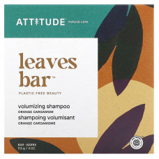 ATTITUDE, Leaves Bar, твердый шампунь для придания объема, апельсин и кардамон, 113 г (4 унции)