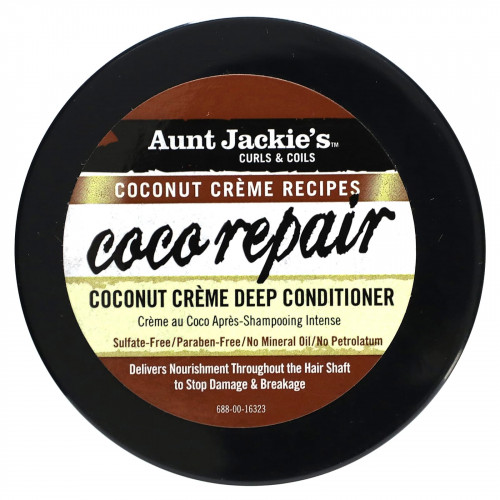 Aunt Jackie's Curls & Coils, Coco Repair, кондиционер для глубокого нанесения с кокосом, 426 г (15 унций)