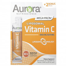 Aurora Nutrascience, Mega-Pack+, липосомальный витамин C, 3000 мг, 32 пакетика по 20 мл (0,68 жидк. унции)