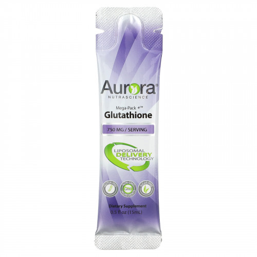 Aurora Nutrascience, Mega-Pack+, глутатион, 750 мг, 32 пакетика по 15 мл (0,5 жидк. унции)