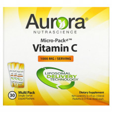 Aurora Nutrascience, Micro-Pack + витамин C, 1000 мг, 30 пакетиков по 5 мл (0,17 жидк. Унции)