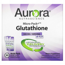 Aurora Nutrascience, Micro-Pack + глутатион, 500 мг, 30 пакетиков по 10 мл (0,34 жидк. Унции)