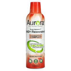 Aurora Nutrascience, Мега-липосомальный НАД + / ресвератрол, органические фрукты, 480 мл (16 жидк. Унций)