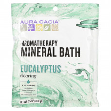 Aura Cacia, Минеральная ванна для ароматерапии, очищающий эвкалипт, 70,9 г (2,5 унции)