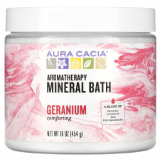 Aura Cacia, Ароматерапевтическое средство для ванны с минералами, успокаивающая герань, 16 унций (454 г)