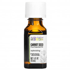 Aura Cacia, 100% чистое эфирное масло, семена моркови, 15 мл (0,5 жидк. унции)