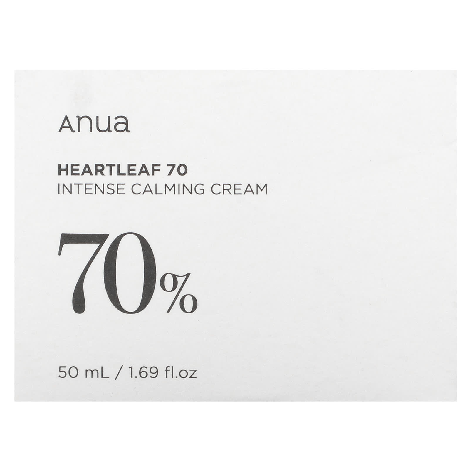 Anua, Heartleaf 70% интенсивный успокаивающий крем, 50 мл (1,69 жидк. Унции)