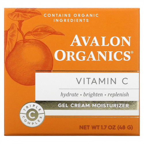 Avalon Organics, Витамин C, увлажняющий гель-крем, 48 г (1,7 унции)