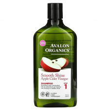 Avalon Organics, Шампунь, для гладкого блеска, шаг 1, яблочный уксус, 325 мл (11 жидк. Унций)