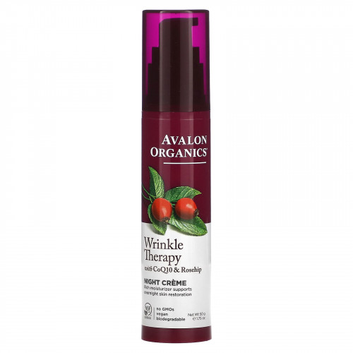 Avalon Organics, CoQ10 Repair, ночной крем против морщин, 1,75 унции (50 г)