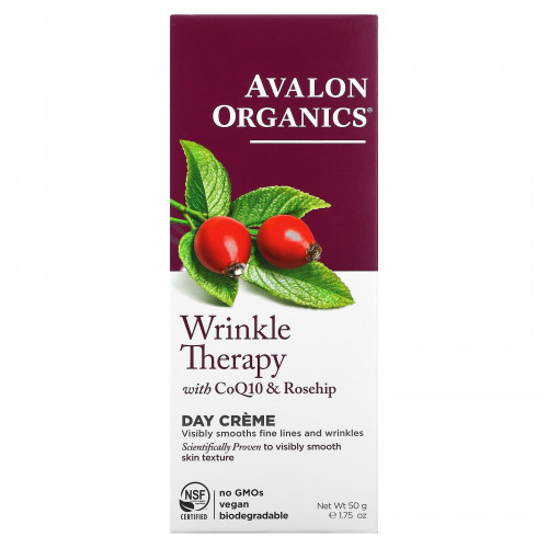Avalon Organics, Средство против морщин с коэнзимом Q10 и шиповником, дневной крем, 50 г (1,75 унции)
