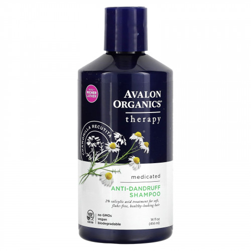 Avalon Organics, шампунь против перхоти, с ромашкой аптечной, 414 мл (14 жидк. унций)