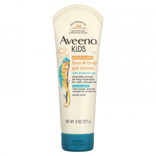 Aveeno, Детский, гель-крем для лица и тела, нежный, 227 г (8 унций)