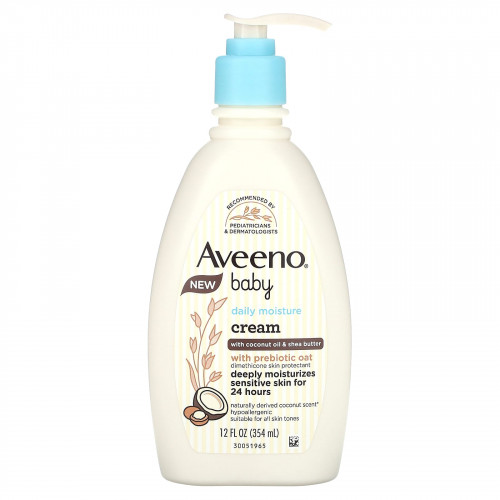 Aveeno, Детский, ежедневный увлажняющий крем, с кокосовым маслом и маслом ши, 354 мл (12 жидк. Унций)