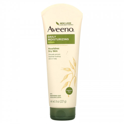 Aveeno, увлажняющий лосьон для ежедневного применения, без отдушки, 227 мл (8 жидк. унций)