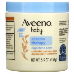 Aveeno, ночной бальзам для облегчения симптомов экземы у детей, без отдушки, 156 г (5,5 унции)