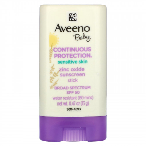 Aveeno, Baby, солнцезащитный стик с оксидом цинка, SPF 50, без отдушек, 13 г (0,47 унции)