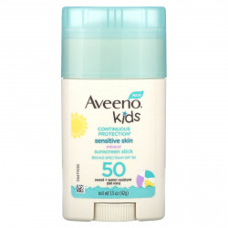 Aveeno, Kids, солнцезащитный стик для чувствительной кожи, SPF 50, без отдушек, 42 г (1,5 унции)